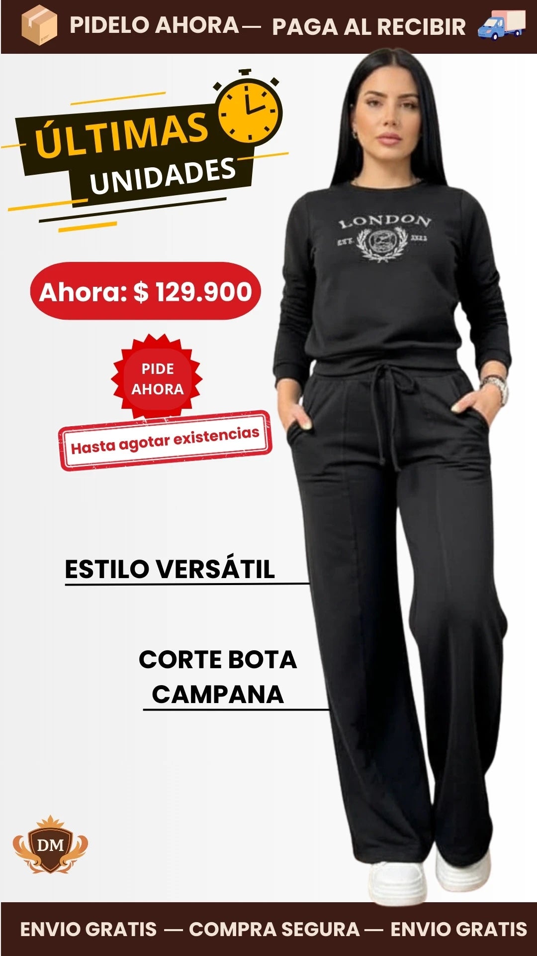 Conjunto bota campana London