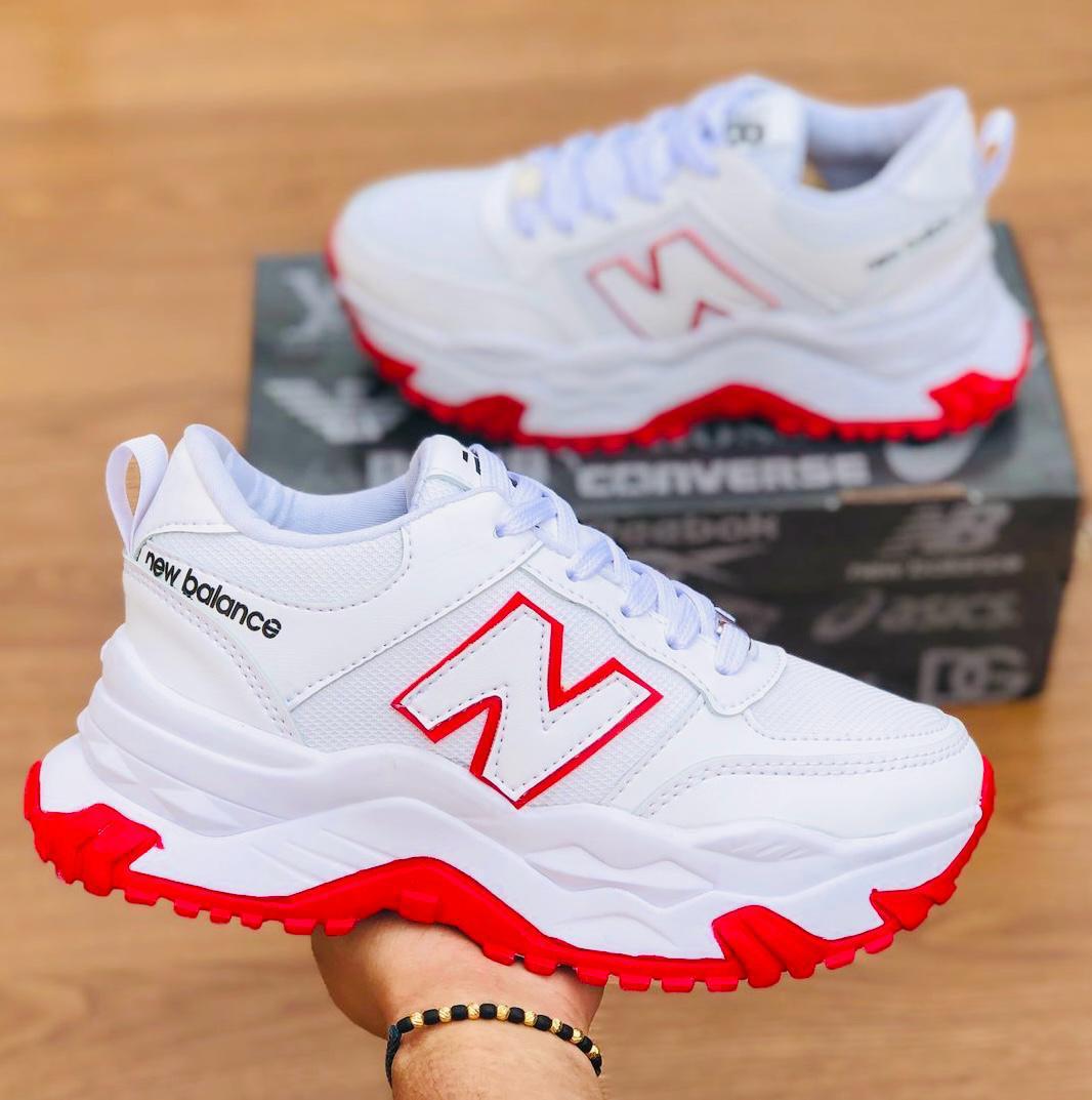 New Balance Tractor Dama Blanco Rojo